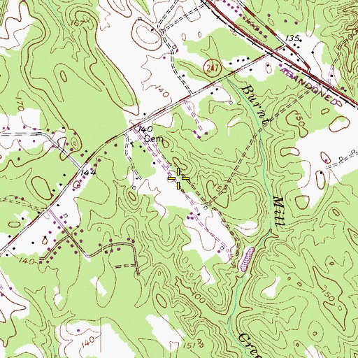 Topographic Map of Loveville Acres, MD