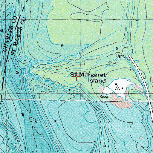 Topographic Map of Mouth of River Bar, MD
