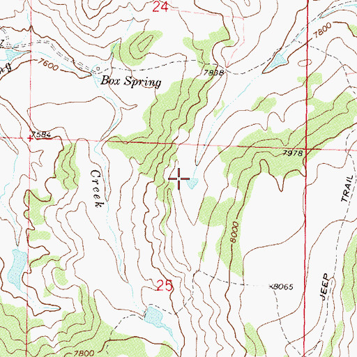 Topographic Map of Box Spring, CO