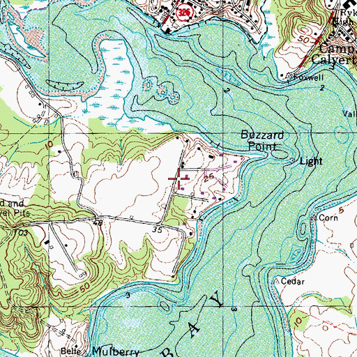 Topographic Map of Buzzard Point, MD