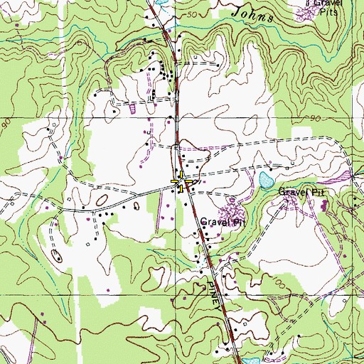 Topographic Map of Callaway Post Office, MD