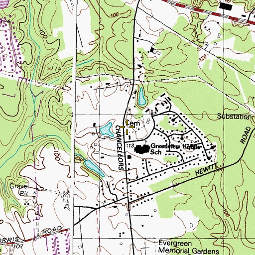 Topographic Map of Ebenezer Methodist Cemetery, MD
