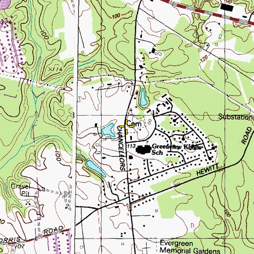 Topographic Map of Ebenezer Church, MD