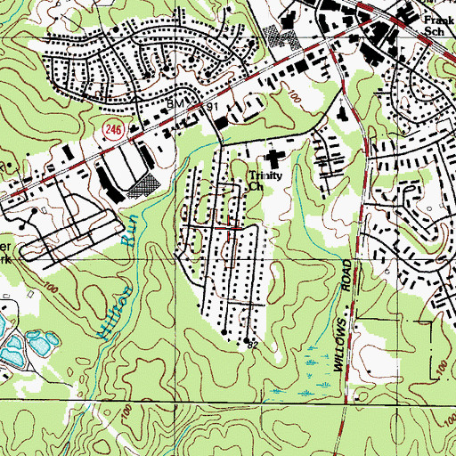Topographic Map of Essex South, MD