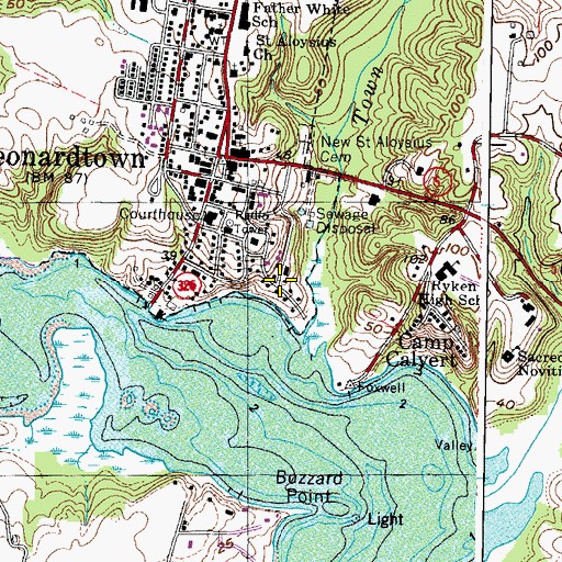 Topographic Map of Foxwell Point, MD