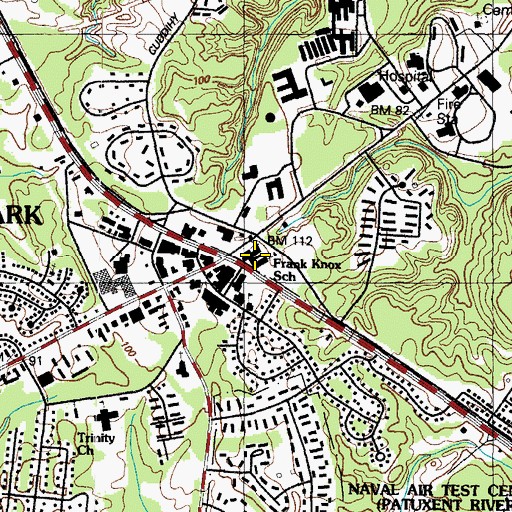 Topographic Map of Frank Knox School, MD