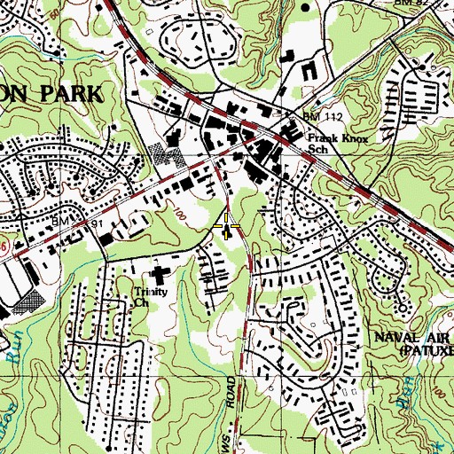 Topographic Map of Lexington Park Baptist Church, MD