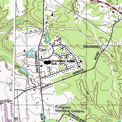 Topographic Map of Greenview Knolls, MD