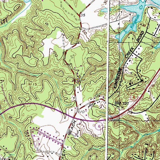Topographic Map of Holly Haven, MD