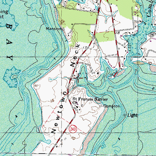 Topographic Map of Saint Nicholas Creek, MD