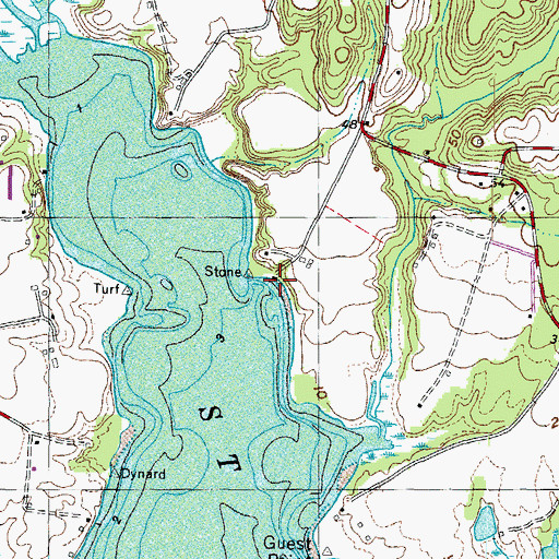 Topographic Map of Stones Wharf, MD
