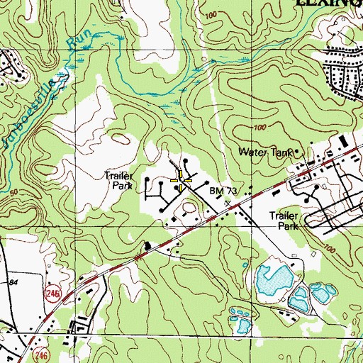 Topographic Map of Suburban Mobile Estates, MD