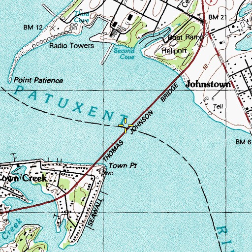 Topographic Map of Thomas Johnson Bridge, MD