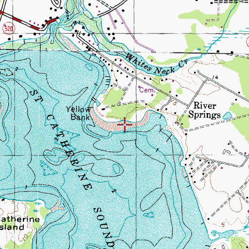 Topographic Map of Yellow Bank Point Bar, MD