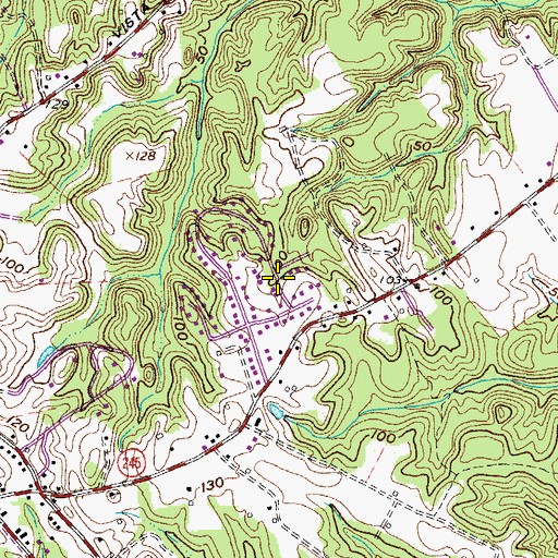 Topographic Map of Hollywood Post Office, MD