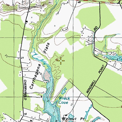 Topographic Map of Carthagena (historical), MD