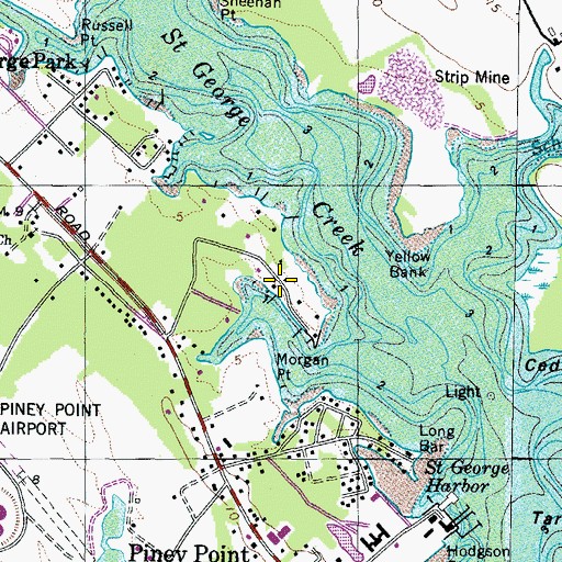 Topographic Map of Saint George Beach, MD