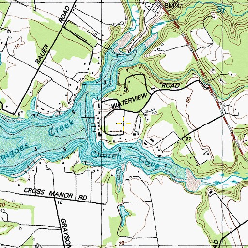 Topographic Map of Bluestone Estates, MD