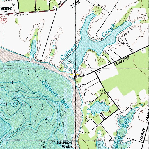 Topographic Map of Calverts Rest, MD