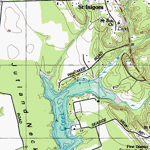 Topographic Map of Delle Bourne, MD