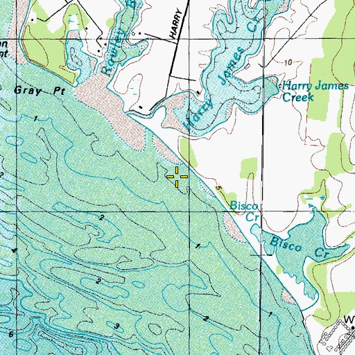 Topographic Map of James Creek Bar, MD