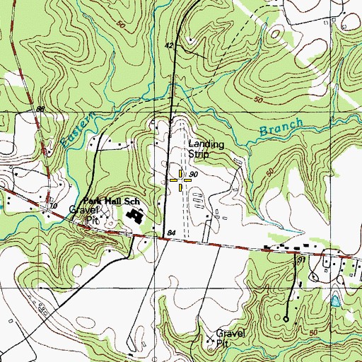 Topographic Map of Park Hall-Lexington Park Airport (historical), MD
