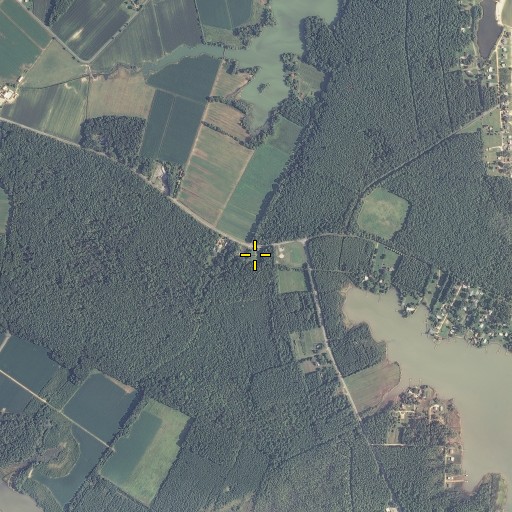 Aerial/Satellite Image of Point Lookout Confederate Cemetery, MD