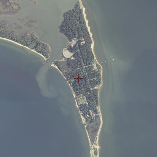Aerial/Satellite Image of Point Lookout Fort Monument, MD