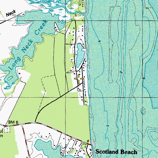 Topographic Map of Rodo Beach, MD