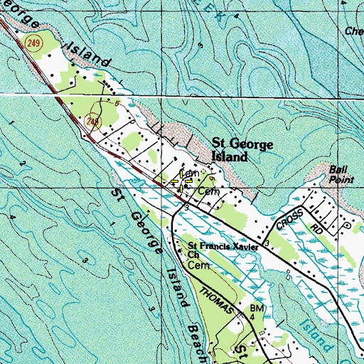 Topographic Map of Saint George Island United Methodist Church, MD