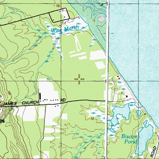 Topographic Map of The Elms Wildlife Management Area, MD