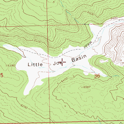 Topographic Map of Little Joe Basin, CO