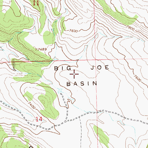 Topographic Map of Big Joe Basin, CO