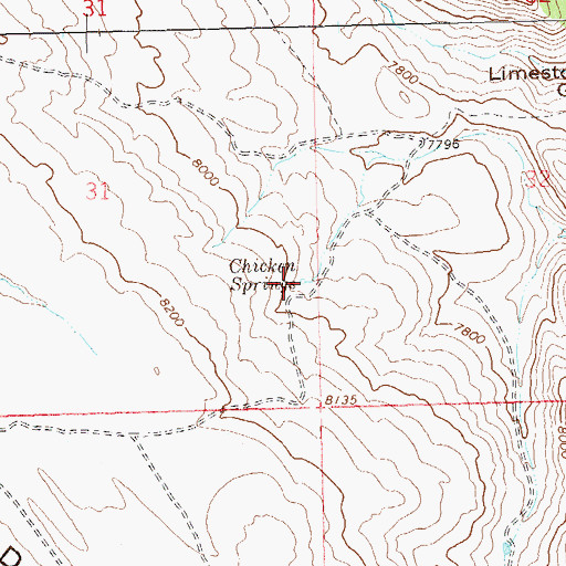 Topographic Map of Chicken Spring, CO