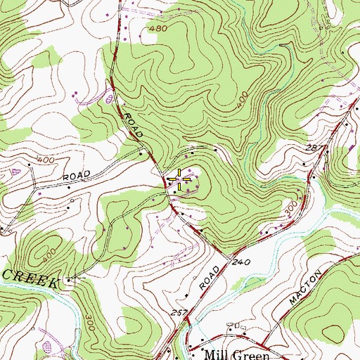 Topographic Map of Mill Stone Estates, MD