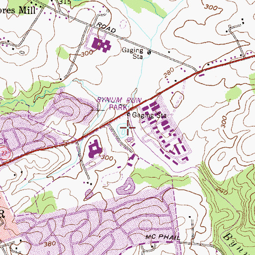Topographic Map of Bynum Run Park, MD