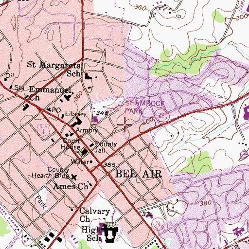 Topographic Map of Calvary Baptist Church, MD