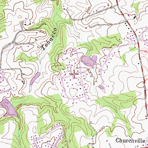 Topographic Map of Campus Hill Farms, MD