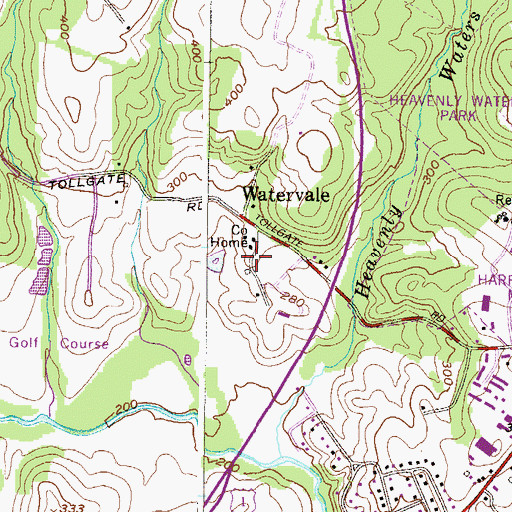 Topographic Map of County Home Park, MD