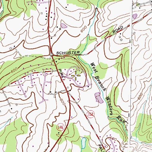 Topographic Map of Fox Meadows, MD