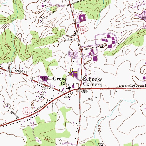 Topographic Map of John Archer School, MD