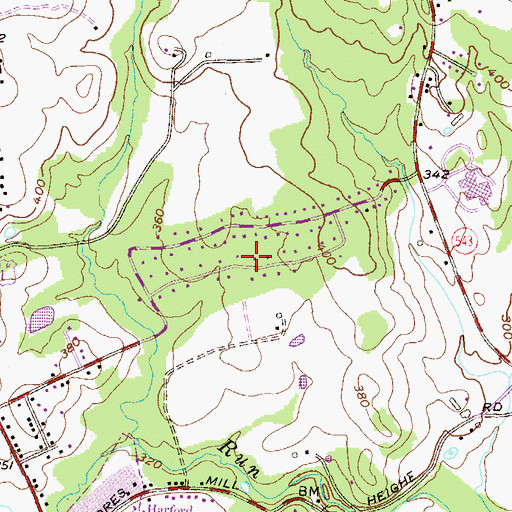 Topographic Map of Leew Woods, MD