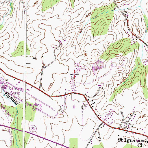 Topographic Map of Martindale, MD