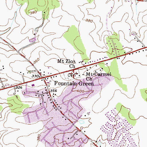 Topographic Map of Mount Zion United Methodist Cemetery, MD