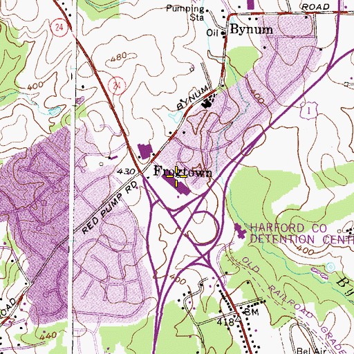 Topographic Map of Rock Spring Shopping Center, MD