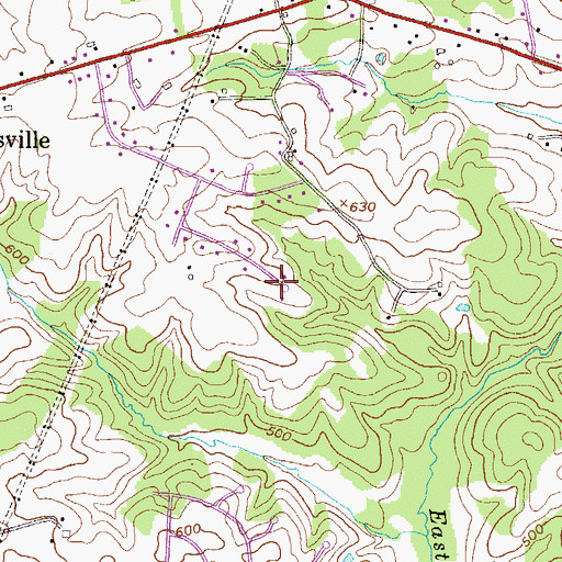 Topographic Map of Advocate Hill Farms, MD