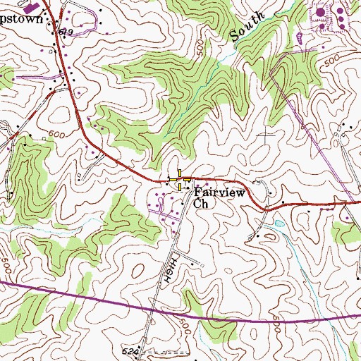 Topographic Map of Fairview African Methodist Episcopal Cemetery, MD
