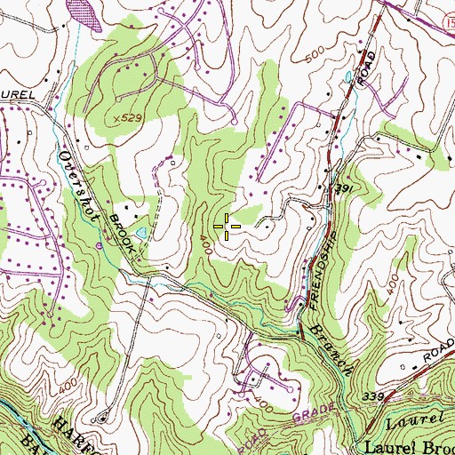 Topographic Map of Gunpowder Farms, MD