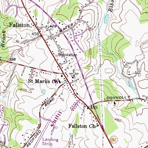Topographic Map of Little Falls Friends Meeting Cemetery, MD