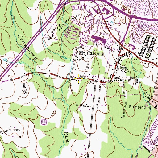 Topographic Map of Mount Calvary School (historical), MD